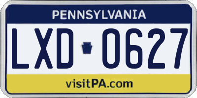 PA license plate LXD0627