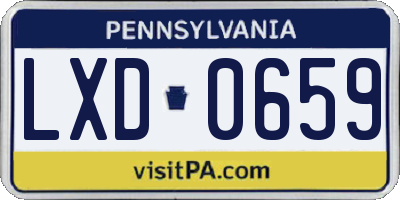 PA license plate LXD0659