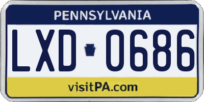 PA license plate LXD0686