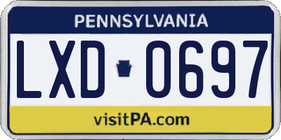 PA license plate LXD0697
