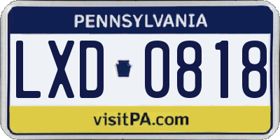 PA license plate LXD0818