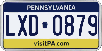 PA license plate LXD0879
