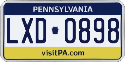 PA license plate LXD0898