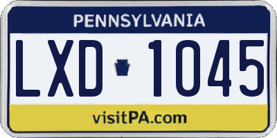 PA license plate LXD1045