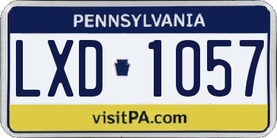 PA license plate LXD1057