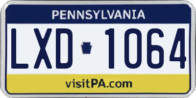 PA license plate LXD1064