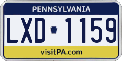 PA license plate LXD1159
