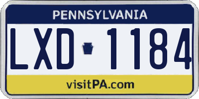 PA license plate LXD1184