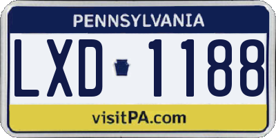 PA license plate LXD1188