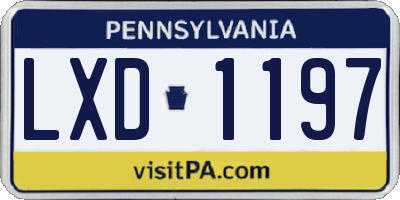 PA license plate LXD1197