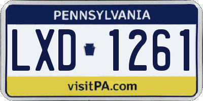 PA license plate LXD1261