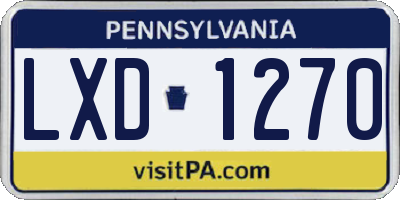 PA license plate LXD1270