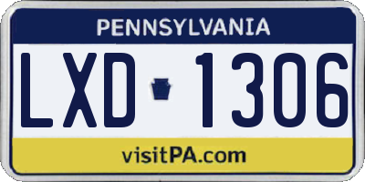 PA license plate LXD1306