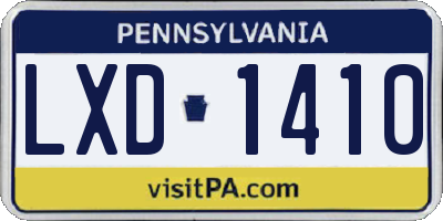 PA license plate LXD1410