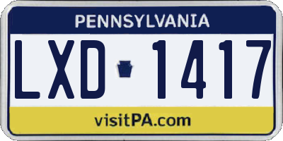 PA license plate LXD1417
