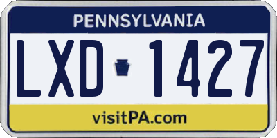 PA license plate LXD1427