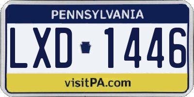 PA license plate LXD1446