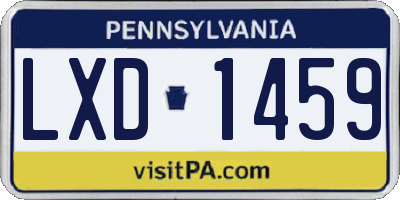 PA license plate LXD1459