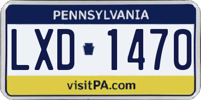 PA license plate LXD1470
