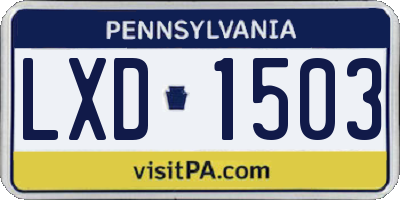 PA license plate LXD1503