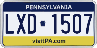 PA license plate LXD1507