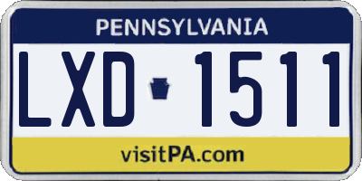 PA license plate LXD1511
