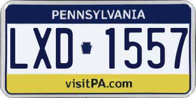 PA license plate LXD1557