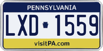 PA license plate LXD1559