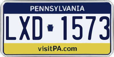 PA license plate LXD1573