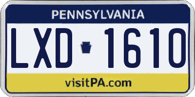 PA license plate LXD1610