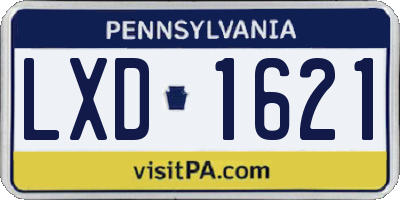 PA license plate LXD1621