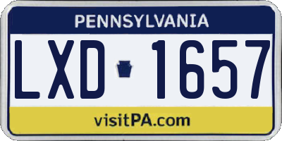 PA license plate LXD1657