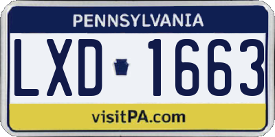 PA license plate LXD1663