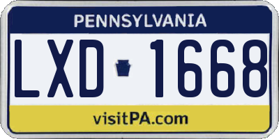 PA license plate LXD1668