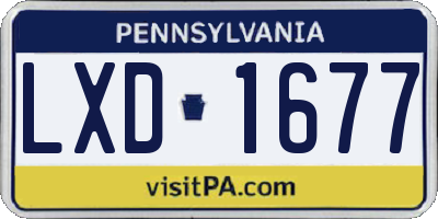 PA license plate LXD1677