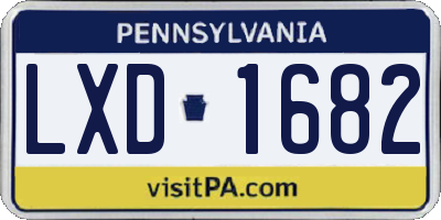 PA license plate LXD1682