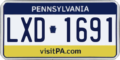 PA license plate LXD1691