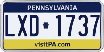 PA license plate LXD1737