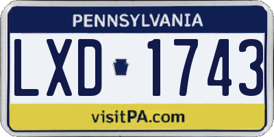 PA license plate LXD1743