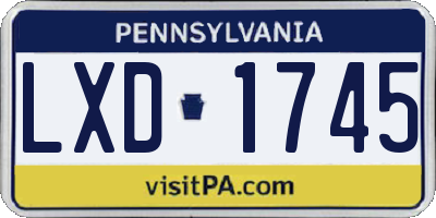 PA license plate LXD1745