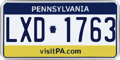PA license plate LXD1763