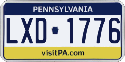 PA license plate LXD1776