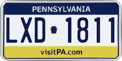 PA license plate LXD1811