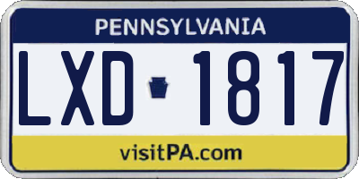 PA license plate LXD1817