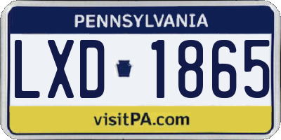 PA license plate LXD1865