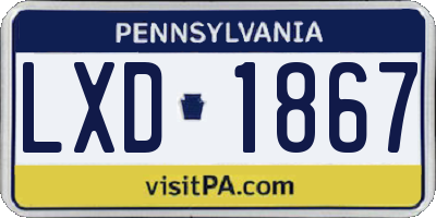 PA license plate LXD1867