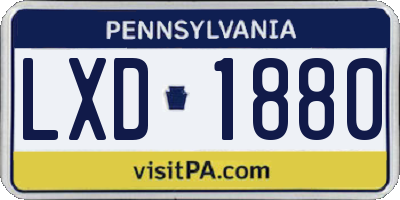 PA license plate LXD1880