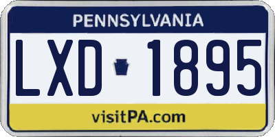 PA license plate LXD1895