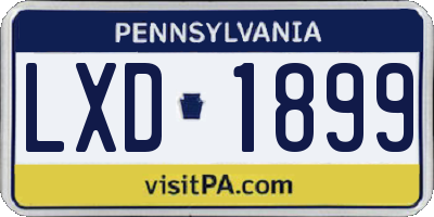 PA license plate LXD1899