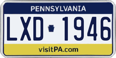 PA license plate LXD1946